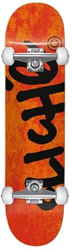 Skateboard, komplett, Handwritten, Orange, Schwarz, 7,5 x 31,12