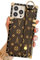 TRODINO Rectangle Leather Compatible with iPhone 14 Pro Max Case with Wristband Strap, Luxury Designer Phone Case for Women Girls, Hand Holder Kickstand Protective Bumper Cover 6.7” (Brown)