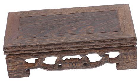 Wooden Display Pedestal 13cm Vintage Solid Wood Stand for Collectibles | Hand Polished, Smooth Texture, Sturdy Portable Build, for Mini Aquariums and Retail Desktop Use