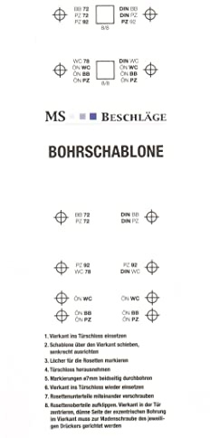MS Beschläge Perfekte Türdrücker-Montage Präzise Bohrschablone aus Papier für schnelle, einfache und professionelle Ergebnisse
