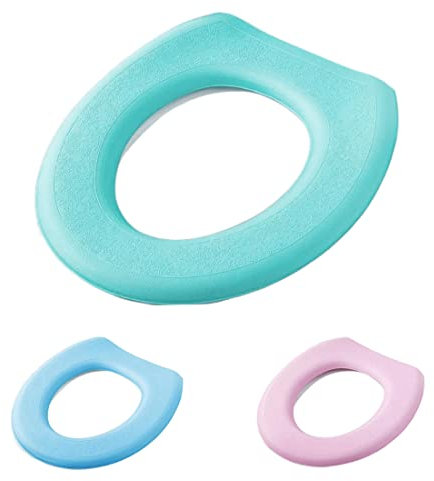 3pcs Eva housse de siège de toilette Douce imperméable lavable coussin épais de siège de toilette Couverture de Siège de toilette Housses d'abattants WC-O type