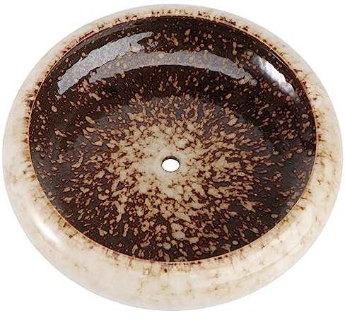 Vaguelly Saftiger Pflanzer Gross Sukkulentöpfe Keramik 7. 27 Zoll Großer Runder Flacher Glasierter Übertopf mit Ablaufloch Keramik-Bonsai-Töpfe -Topf Untersetzer Blumentopf