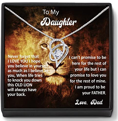 A Necklace Gift Message from Dad to Daughter Jewellery Birthday Gift for Girls Father gift to Daughters Present