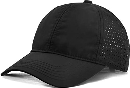 Catime Atmungsaktive Masche Basecap, Trucker Kappen Herren, Schnell Trocknend Sportarten Hüte, Verstellbar Freizeit Reine Farbe Cap, Sommer Unisex Uv Schutz Sonnenhut für Draußen (XL, Schwarz)