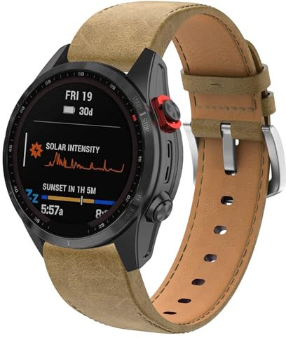 YASPARK Armband für Fenix 7S/Fenix 6S/Fenix 5S, 20mm Echtleder Ersatzarmband QuickFit Armband für Fenix 7S, Fenix 6S, Fenix 5S, Fenix 6S Pro, Fenix 5S Plus, Fenix 7S Sapphire Solar, Fenix 7S Solar