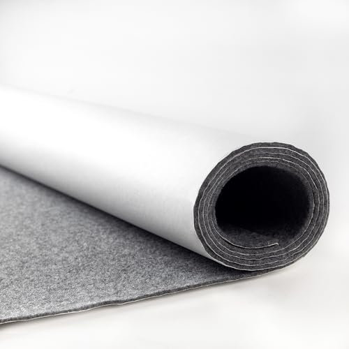 Fabreco Filz Selbstklebend Meterware 3mm Dicke (0,5 M x 150 cm) – Klebefilz & Filzstoff für Möbel, Schutz & Dekoration | Bastelfilz perfekt als Filzgleiter, Filzmatte & Vliesstoff (Grau)