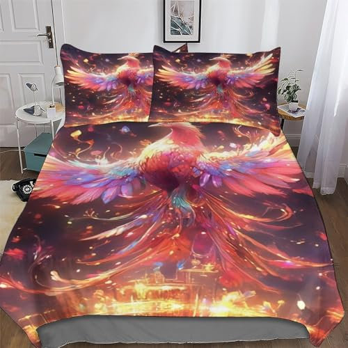 Phönix Bettwäsche Premium Atmungsaktive Angenehme Bettbezüge, Mit Reißverschluss Für Jungen Mädchen Bettdeckenbezug, 2teilig Bettbezug + Kissenbezug Single (135x200cm)