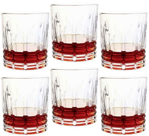 KRADLUX Premium Whisky Gläser Set: 6 Stück, je 320 ml | Kristallklar für Wasser und Gin | Hochwertig und Einzigartig | Perfekt für Whisky, Saft und Rum