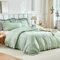 Tokokimo Green Super King Duvet Set 3pcs Ruffle Design Bedding Sets Soft Microfiber Green Frills Super King Duvet Cover with Zip Closure Easy Care Superking 260x220cm (Ruffle)