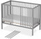 Babybett Sleepy 60x120 cm | höhenverstellbar | Buchenholz | mit 4 Schlupfsprossen | inkl. Lattenrost | Kinderbett Beistellbett (mit SleepPlus Matratze, grau, 60x120 cm)