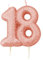 Anniversary House Metallic Rose Gold Glitter 18 Birthday Candle, Number 18, 18th Birthday Cake Topper, 7cm, Rose Gold Cake Decorations, Candles for Cake, Pack of 1, 18th Birthday Decorations, AHC244