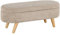 HOMCOM Banc Banquette Bout de lit Coffre de Rangement 2 en 1 en Tissu avec Pieds en Bois 110l x 40P x 43H cm cm Beige