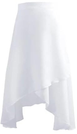 HBALDTEDC Ballet Skirt,Wrap Skirt, Women Adult Long Wrap Chiffon Skirt Lace Up Ballet Tutu Skate Skirt Ballerina Dance Wear(White)