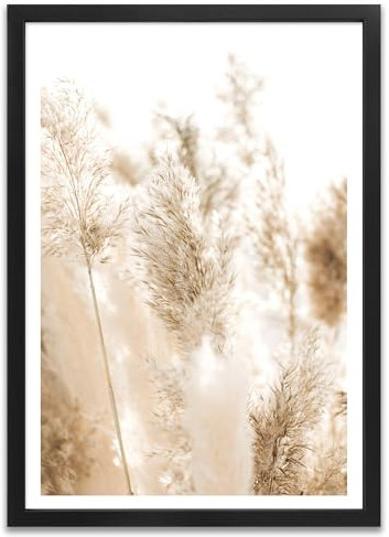 ARTFAVES® Poster - Pampasgras 2 | Wanddeko Wandbild Fotografie Modern | mit Rahmen Schwarz | 21 x 30 cm