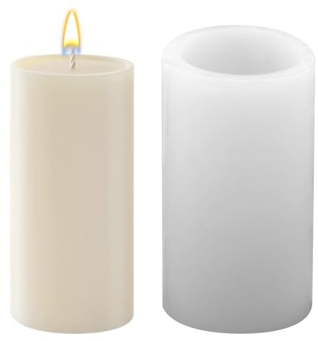 Molde cilíndrico grande de silicona para velas, 3 x 6 pulgadas, 65 horas, cilindro de resina, molde de silicona de cilindro largo para decoración del hogar