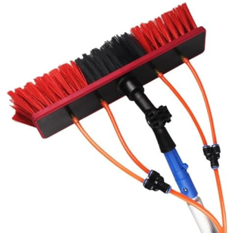 Cepillo Limpieza Placas fotovoltaicas,Palo Extensible Limpieza, 5m Cepillo rociador de Agua Multifuncional,Juego Cepillo para Limpiar Placas solares,Cepillo telescopico Limpieza para Ventanas Altas