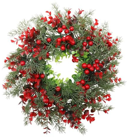 CYMMIYT Türkranz 1 stücke Winter Berry Kranz Weihnachten Baum Kranz Weihnachten Künstliche Kranz Künstliche Weihnachten Kränze Veranda Kranz