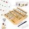 SAEIV Frascos De Especias Cuadrados Con Estante De Madera De Bambú 2-En-1 (FCM®) - Juego De 12X120Ml Saleros, 120 Etiquetas, Compatible Vertical & Cajón - Organizador Con Insertador Agitador, Sin BPA