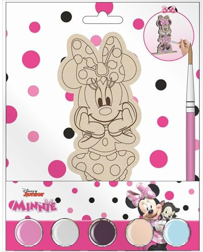 CERDÁ LIFE'S LITTLE MOMENTS Minnie-Holzfiguren – Set aus dekorativen Figuren zum Bemalen mit Minnie-Maus-Design, aus robustem Holz, für Bastelarbeiten und Aktivitäten für Kinder