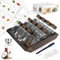 DSUID Space-Saving 2-in-1 Spice Rack for Inside Cupboard with 12x120ml Spice Jars with Lids | Acacia Wood Kitchen & Spice Organiser, Drawer/Standing Storage, 120 Labels & BPA-Free Spices Jars