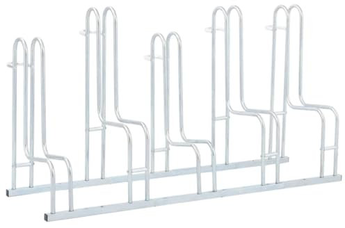 Xichuzi Fahrradständer für 5 Fahrräder Freistehend Verzinkter Stahl, Fahrradhalterung, Bike Stand, Fahrrad Ständer Halter, Fahrradhalter- & -Ständer, Fahrrad Halterungen Wand - 4005571