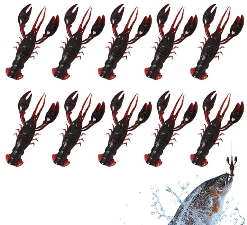 köder Für Barschangeln | Realistischer Köder Angelköder 10 Stück,Weichköder Mit Natürlichem Duft Sinkend Für Fluss See Bach Süßwasser Salzwasser Aquarium