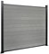 Floordirekt Gartenzaun 180x180cm mit Aluminium Pfosten - WPC Zaun Komplettset Kronos - Sichtschutzzaun - Windschutz Sichtschutz für Terrasse & Garten - Inklusive Montagematerial (Stone grey)