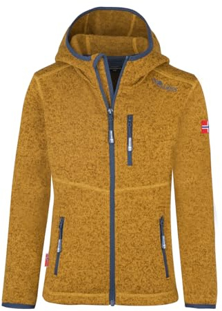 Trollkids Kids Jondalen Jacket XT | Warme Kapuzenjacke aus Strickfleece, Zwei Hüfttaschen und eine Brusttasche, Modische Akzente durch Kontrast und Details