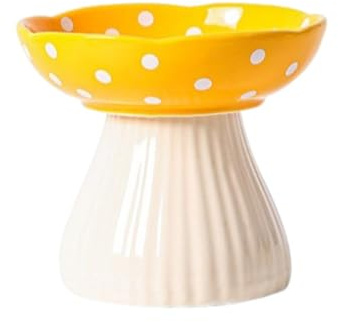 Gamelle surélevée ralentit la gamelle d'alimentation pour animal de compagnie - Bol pour chien - Motif champignon de dessin animé - Bol d'eau pour chats