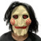Vmlxgdux Horror Saw Killer Latex Mask Scary Villain Clown Killer Cosplay Head Mask, Halloween Costume Play Props, Adult