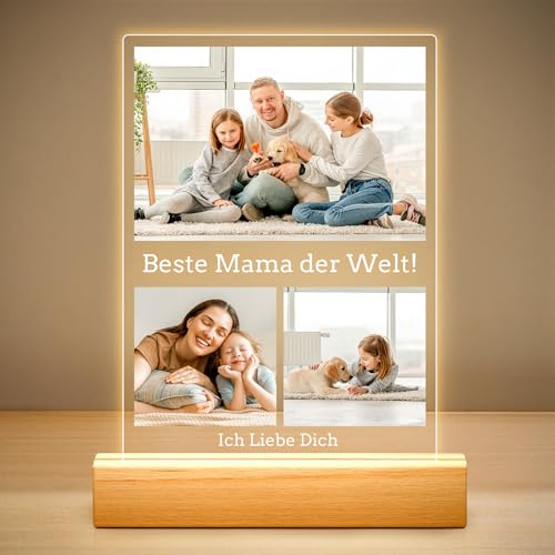 Personalisierte Bilderrahmen mit Foto, Bilderrahmen Personalisiert mit Bild | Personalisierte Geschenke für Frauen, Geburtstagsgeschenk für Mama Baby Kinder Famillie