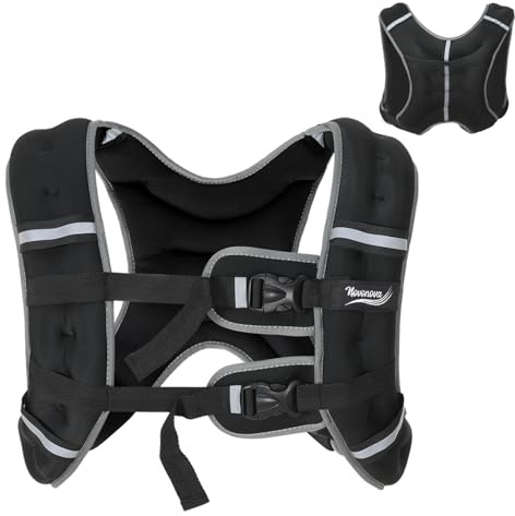 Novonova 8 KG Gewichtsweste für Frauen und Männer Weighted Vest, Verstellbare Gewichtsweste mit Reflektorstreifen für Training Fitnessweste Trainingsweste, NV-3005