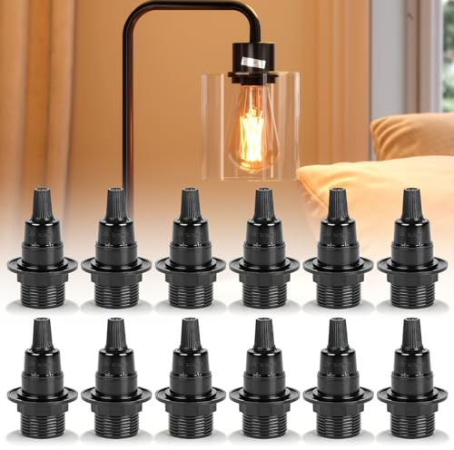 12 douilles E14, noires : douille 250 V 2 A, base en bakélite, pour lampes de table et lampadaires, éclairage à faire soi-même