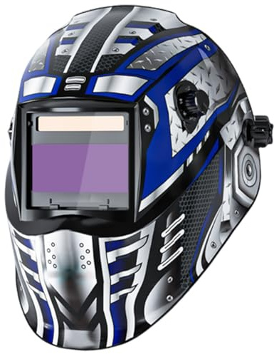 Bananaww True Colour Schweißhelm Klappvisier Großes Sichtfeld 98x43mm Solar Automatisch Abdunkelnd Schweißmaske Antibeschlag DIN5-13 Einstellbar