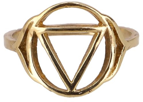 GURU SHOP Chakra Modeschmuck Ring, Meditationsring, 3. Auge Chakra/gold