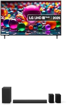 LG 55UA75006LA 55-Inch 4K UHD Smart TV bundle with US40TR Soundbar with Wireless Subwoofer & Surround Sound 4.1 channel, 400W