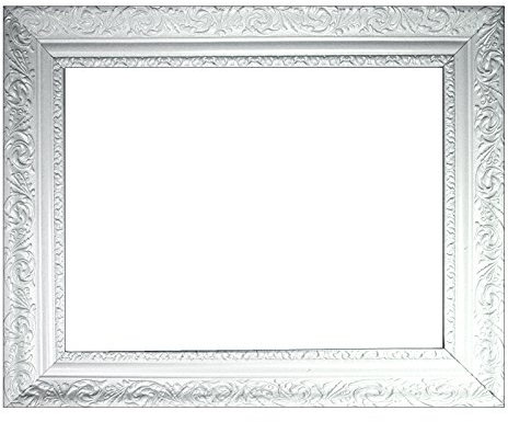 Barockrahmen weiß fein verziert 466 BIA, Leerrahmen 60x80 cm