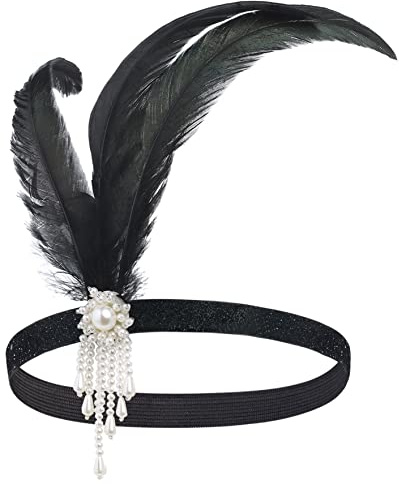 BABEYOND 1920s Stirnband Damen Gatsby Kostüm Accessoires 20er Jahre Flapper Feder Haarband