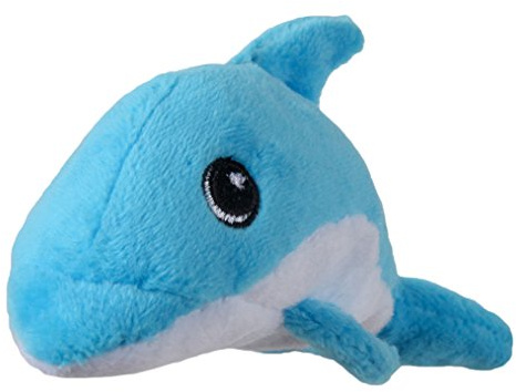 SmartPetLove Snuggle Puppy Tender-Tuffs Small Dog Toy, Plush Dolphin | Tough plush dog toy, TearBlok technology, puncture-resistant squeaker, durable, interactive play