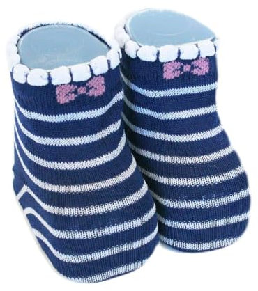 Best Calze Scarpina da neonato in cotone filo di scozia mod. Fiocchetto, TG. 000 (13-14) - Made in Italy