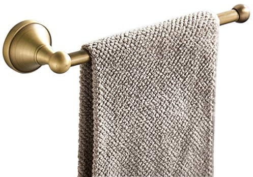 Flybath Anello Asciugamano Anelli Portasciugamani Ottone Antico Anelli di Asciugamano Bagno Porta Asciugamani Montaggio a Parete, Bronzo Spazzolato