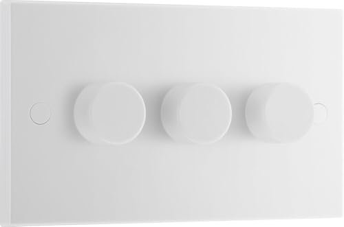 BG Electrical Intelligent Triple Wall Dimmer Switch, 2 Way, Square Edge, Nexus 900 Series, White Moulded, 200W, 983