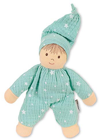 Sterntaler 3001972 Spielpuppe, Integrierte Rassel, Alter: Für Babys ab der Geburt, 17 cm, Mintgrün