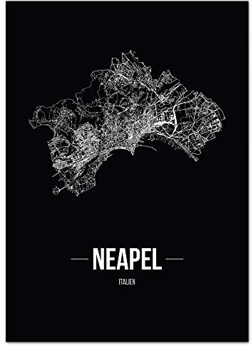 JUNIWORDS Stadtposter - Wähle Deine Stadt - Neapel - 21 x 30 cm Poster - Schrift B - Schwarz