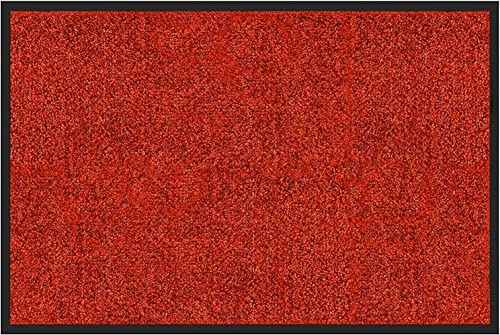 etm Hochwertige Fußmatte | schadstoffgeprüft | bewährte Eingangsmatte in Gewerbe & Haushalt | Schmutzfangmatte mit Top-Reinigungswirkung | Sauberlaufmatte waschbar & rutschfest (120x600 cm, Rot)