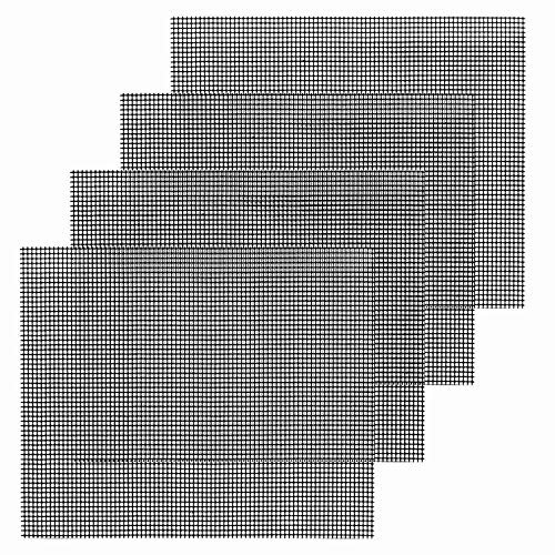 WOVELOT Non Stick BBQ Grill Mesh,Fire Pit Non Stick Grilling Mesh Reusable Heat Resistant BBQ Teflon Grill Mats bbq Grill Mat for Grilling, Cooking, Baking, Barbecue and Oven, 40 x 33 cm