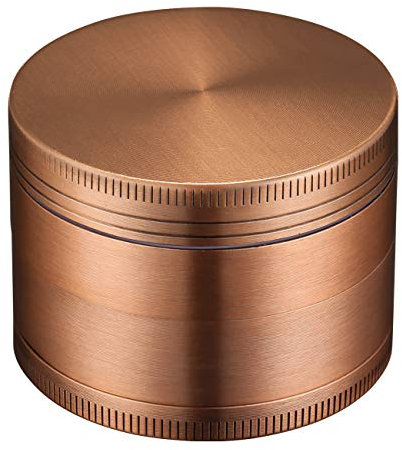 LIHAO Grinder Crusher 4-Teiliges Set Mühle Zinklegierung mit Pollen Scraper für Spice Kräuter Gewürze Herb (Mini 5 x 3,5 cm, Rot Bronze)