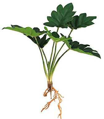 Künstliche Pfeilwurzel-Grünpflanzen, künstliche Bambus-Kunststoff-Pflanzen – Bonsai-Ornamente, Hausgartendekoration (6 Blätter)