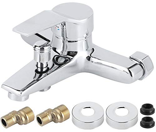 Garosa 1/2 Inch Wall Mounted Single Handle Shower Faucet, Chrome-Plated Brass Bathroom Faucet with Adjustable Mixer Tap for Home Use