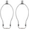 OZXNO Lampenschirm-Halterung, 28,9 cm, 2er-Pack Horn-Rahmen, Lampenschirm-Halterung mit Lichtsockel und Kugel-Lampe, Ersatzzubehör für Tisch-/Stehleuchten (Silber)